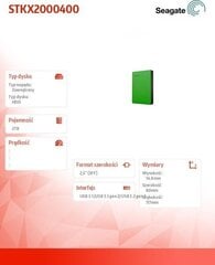 Väline kõvaketas Seagate STKX2000400 hind ja info | Välised kõvakettad (SSD, HDD) | kaup24.ee