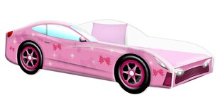 Voodi madratsiga Car BED-PINK-2, 160x80 cm, roosa hind ja info | Lastevoodid | kaup24.ee