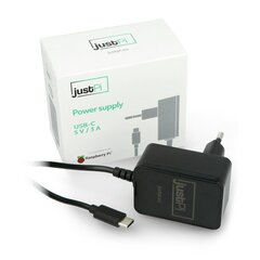 Toiteallikas justPi C USB 5V/3A, skirtas Raspberry Pi 4B hind ja info | Toiteplokid | kaup24.ee