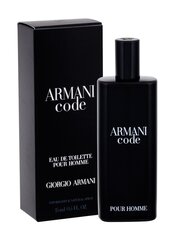 Parfüümvesi Giorgio Armani Code Pour Homme EDT meestele, 15 ml, Tester hind ja info | Meeste parfüümid | kaup24.ee