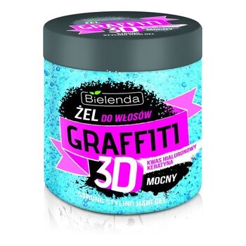 Tugevalt fikseeriv juuksegeel hüaluroonhappe ja keratiiniga Bielenda Graffiti 3D 250 g hind ja info | Viimistlusvahendid juustele | kaup24.ee