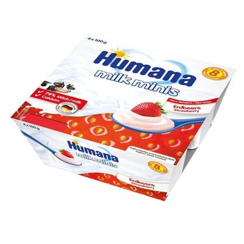 Jogurtimagustoit Humana Milk Minis maasikatega, 400 g hind ja info | Püreed | kaup24.ee