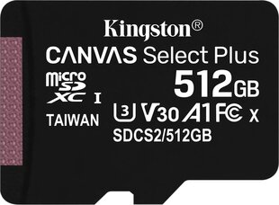 Kingston SDCS2/512GBSP hind ja info | Mobiiltelefonide mälukaardid | kaup24.ee