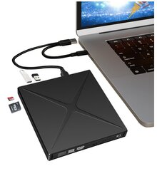 Väline kaasaskantav DVD-CD RW-draiv USB-C USB 3.0 HUB Zenwire 4in1 SD-kaardi lugeja hind ja info | Optilised seadmed | kaup24.ee