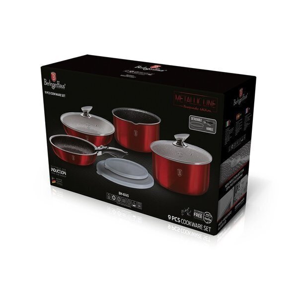 9 piece cookware set BERLINGER HAUS BH/6145l, red hind