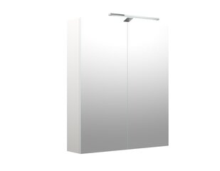 Peegelkapp LED-valgustiga Tiesto 60 cm, valge hind ja info | Vannitoakapid | kaup24.ee