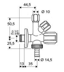 Kombineeritud ventiil Schell 1/2'' x 3/8'' d Ø10 mm x 3/4" hind ja info | Torude ühendused, ventiilid | kaup24.ee