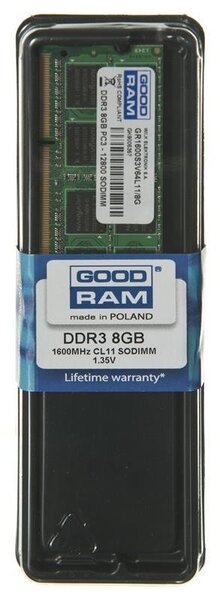 GOODRAM SO-DIMM DDR3 8192MB PC1600 CL11 512x8 1,35V hind