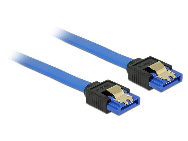 Delock Cable SATA 6 Gb/s receptacle straight->SATA receptacle straight 1m blue hind ja info | Kaablid ja juhtmed | kaup24.ee