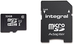 Mälukaart Integral Ultima Pro X MicroSDHC UHS-I 32GB + Adapter hind ja info | Mobiiltelefonide mälukaardid | kaup24.ee