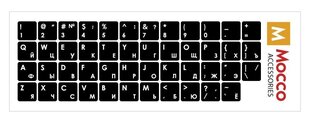 Klaviatuuri kleebised Mocco ENG / RU, lamineeritud, veekindlad, valgete tähtedega hind ja info | Klaviatuurid | kaup24.ee
