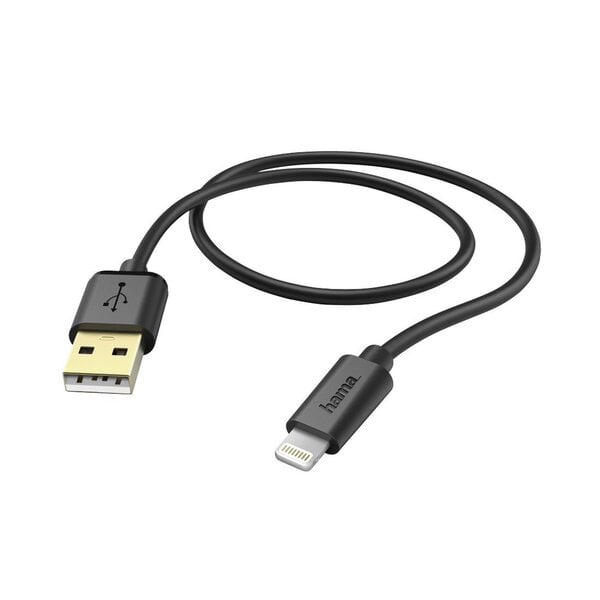 USB kaabel Hama, sobib iPhone/iPad, 1,5 m, must hind ja info | Mobiiltelefonide kaablid | kaup24.ee