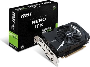 MSI GeForce GTX 1050 Ti Aero ITX OCV1 4GB GDDR5 (128 bit), HDMI, DP, DVI-D, BOX (GTX 1050 Ti AERO ITX 4G OCV1) hind ja info | Videokaardid (GPU) | kaup24.ee