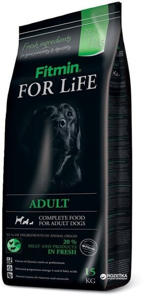Kuivtoit koertele Fitmin Dog for life, 15 kg