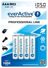 everActive Professional Ready to Use 1050mAh AAA patarei, 4 tk hind ja info | Patareid | kaup24.ee