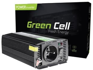 Green Cell inverter, pingemuundur 12 V kuni 230 V 300W/600W puhas siinuslaine hind ja info | Muundurid, inverterid | kaup24.ee