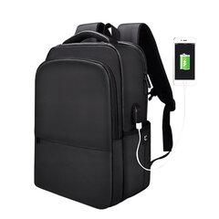 Seljakott MiniMu All Black, 15,4" USB ühendusega, must hind ja info | Sülearvutikotid | kaup24.ee