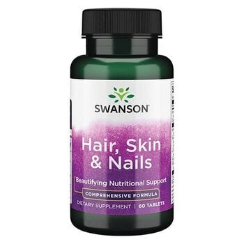 Toidulisand Swanson Hair, skin & nails (juuksed, nahk ja küüned), 60 kapslit hind ja info | Vitamiinid, toidulisandid, ilu preparaadid | kaup24.ee