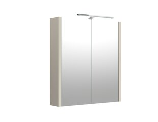 Шкафчик для ванной с зеркалом и светодиодным освещением RB bathroom Joy 58 см, серый цена и информация | Шкафчики для ванной | kaup24.ee