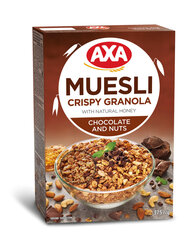 Müsli AXA šokolaadi ja pähklitega 375g hind ja info | Hommikuhelbed | kaup24.ee