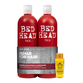 Komplekt TIGI Bed Head Resurrection: šampoon 750ml + palsam 750ml + RICH Argan Oil juukseõli 30ml hind ja info | Šampoonid | kaup24.ee