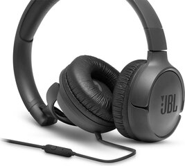 Juhtmega kõrvapealsed kõrvaklapid JBL TUNE 500, must hind ja info | Kõrvaklapid | kaup24.ee