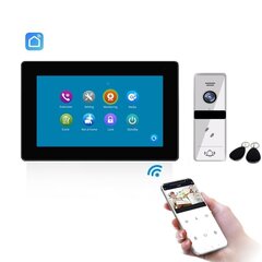 Valge SLIM-ekraaniga (puuteekraan) WiFi-intercom (Telefon, magnetkaardi avamine) Smarthome hind ja info | Fonolukud | kaup24.ee