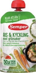 Riis kana ja köögiviljad Semper 6 kuud, 120 g hind ja info | Püreed | kaup24.ee