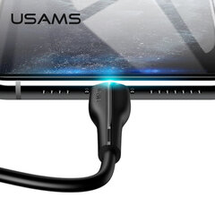 Kiirlaadimiskaabel USAMS Lightning 2A, must hind ja info | Mobiiltelefonide kaablid | kaup24.ee