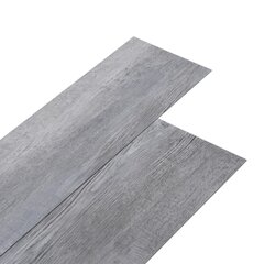 vidaXL PVC-st põrandalauad 5,02 m², 2 mm, iseliimuv, mattpuit, hall hind ja info | Laminaatpõrandad | kaup24.ee