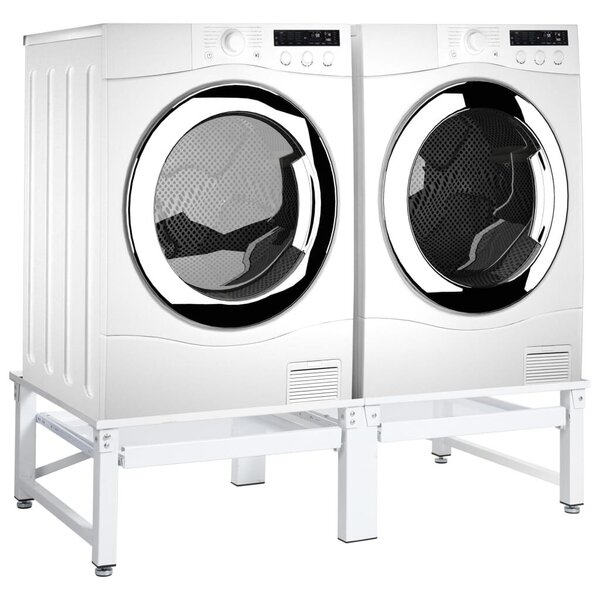 vidaXL topelt pesumasina ja kuivati alus riiulitega, valge hind