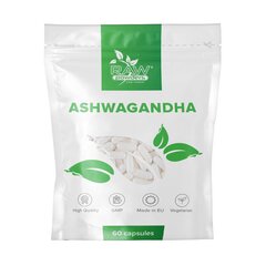 Toidulisand Raw Powders Ashwagandha, 60 kapslit hind ja info | Vitamiinid, toidulisandid, preparaadid tervise heaoluks | kaup24.ee