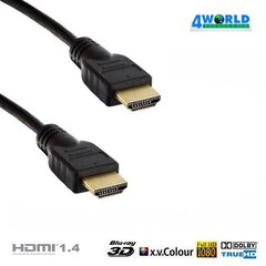 4World HDMI - HDMI 19/19 M/M, 5m kullatud hind ja info | Kaablid ja juhtmed | kaup24.ee