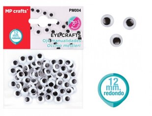 Silmad käsitööks 12 mm, PM004 hind ja info | Nööpnõelad, nõelad, haaknõelad | kaup24.ee