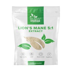 Toidulisand Raw Powders Lion's Mane 5: 1 Extract Powder, 100 g hind ja info | Vitamiinid, toidulisandid, preparaadid tervise heaoluks | kaup24.ee