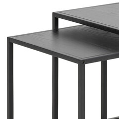 2-laua komplekt Selsey Krapina, hall/must hind ja info | Diivanilauad | kaup24.ee
