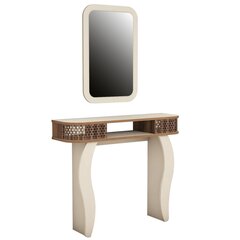 Laua ja peegli komplekt Kalune Design 845, beež värv / pruun hind ja info | Tualettlauad | kaup24.ee