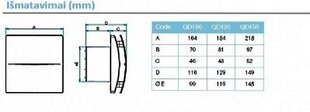 Vannitoa tõmbeventilaator AERAULIQA QD120 hind ja info | Vannitoa ventilaatorid | kaup24.ee