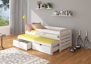 Lastevoodi ADRK Furniture Tomi 200x90 küljekaitsega, valge hind ja info | Lastevoodid | kaup24.ee