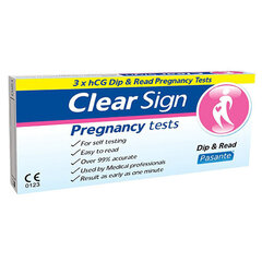 Rasedustestid Pasante Clear Sign - ribad, 3 tk. hind ja info | Rasedus- ja ovulatsioonitestid | kaup24.ee