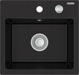 Graniidist köögivalamu Mexen Milo koos segisti ja automaatse sifooniga, black hind ja info | Köögivalamud | kaup24.ee