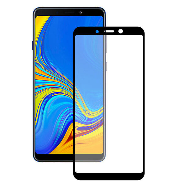 Samsung Galaxy A9 2018 2.5D Tempered Screen Glass By KSIX Black hind ja info | Ekraani kaitsekiled | kaup24.ee