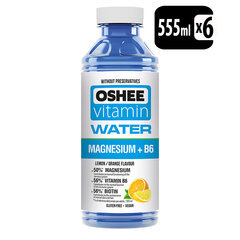 Vitaminiseeritud vesi OSHEE magneesiumiga + Vit.B6, 555 ml x 6 hind ja info | Külmad joogid | kaup24.ee