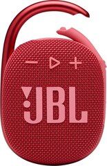 Kaasaskantav juhtmevaba kõlar JBL Clip 4 : punane hind ja info | Kõlarid | kaup24.ee