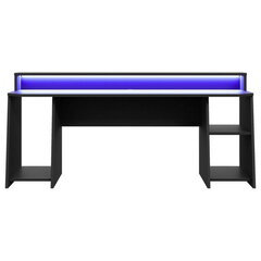 Kirjutuslaud Tezaur 200 cm + LED, must hind ja info | Arvutilauad, kirjutuslauad | kaup24.ee