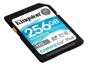 Kingston Technology Canvas Go! Plus mälukaart 256 GB SD UHS-I Klass 10 hind ja info | Mobiiltelefonide mälukaardid | kaup24.ee