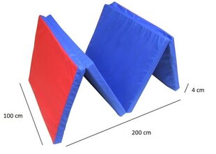 Kokkupandav matt SANRO 200*100*4 cm, sinine-punane hind ja info | Joogamatid | kaup24.ee