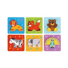 Hariv puidust pusle Loomad 34 elementi, Tooky toy hind ja info | Imikute mänguasjad | kaup24.ee