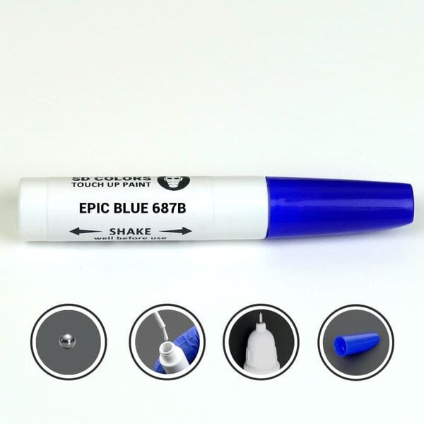 SD COLORS EPIC BLUE 687B FIAT Kriimustuste parandamise värv 12ML Värvikood 687B EPIC BLUE hind