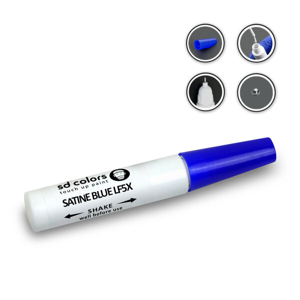 SD COLORS SATINE BLUE LF5X VW/AUDI Kriimustuste parandamise värv 12ML Värvikood LF5X SATINE BLUE